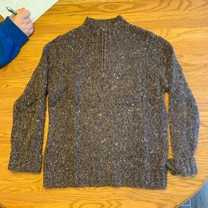 Brown quarter zip sweater